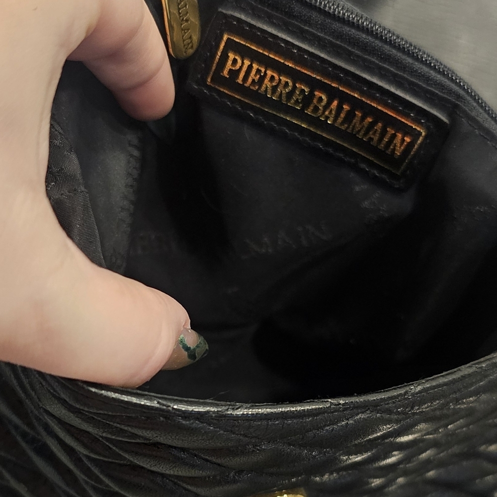 Vintage Pierre Balmaim Black Quilted Leather Chain Bag - Picture 7 of 13